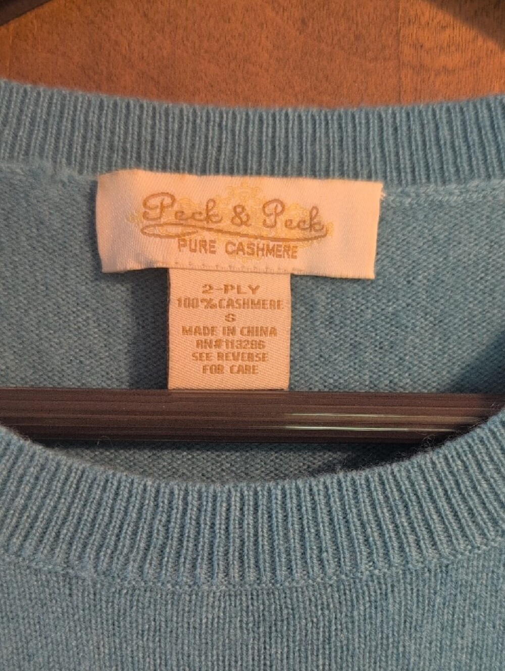 Peck & Peck Teal Short Sleeve CASHMERE SWEATER TOP - Picture 2 of 3